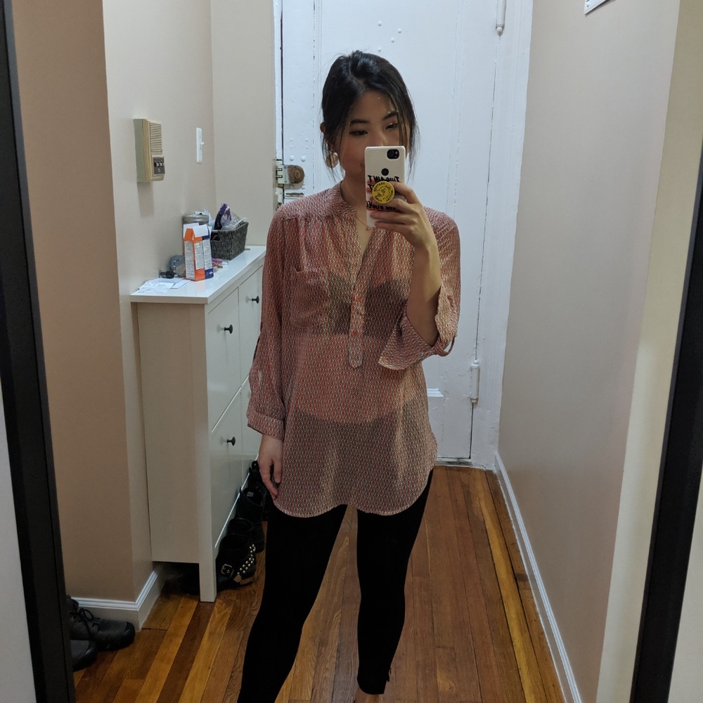 Red Sheer Work Tunic - Picture 2 of 6